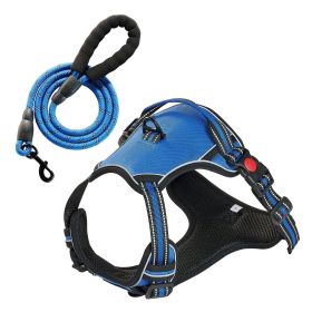 VEVOR Dog Harness for Large Dogs, No Pull Adjustable Dog Vest Pet Harness, with 5ft Leash, Handle, Metal Rings, Buckles